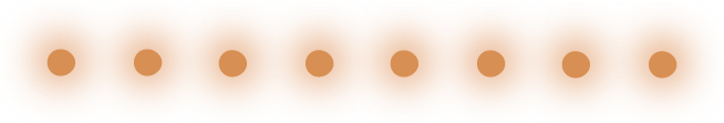 Elemento visual divisor de 8 pontos alinhados horizontalmente